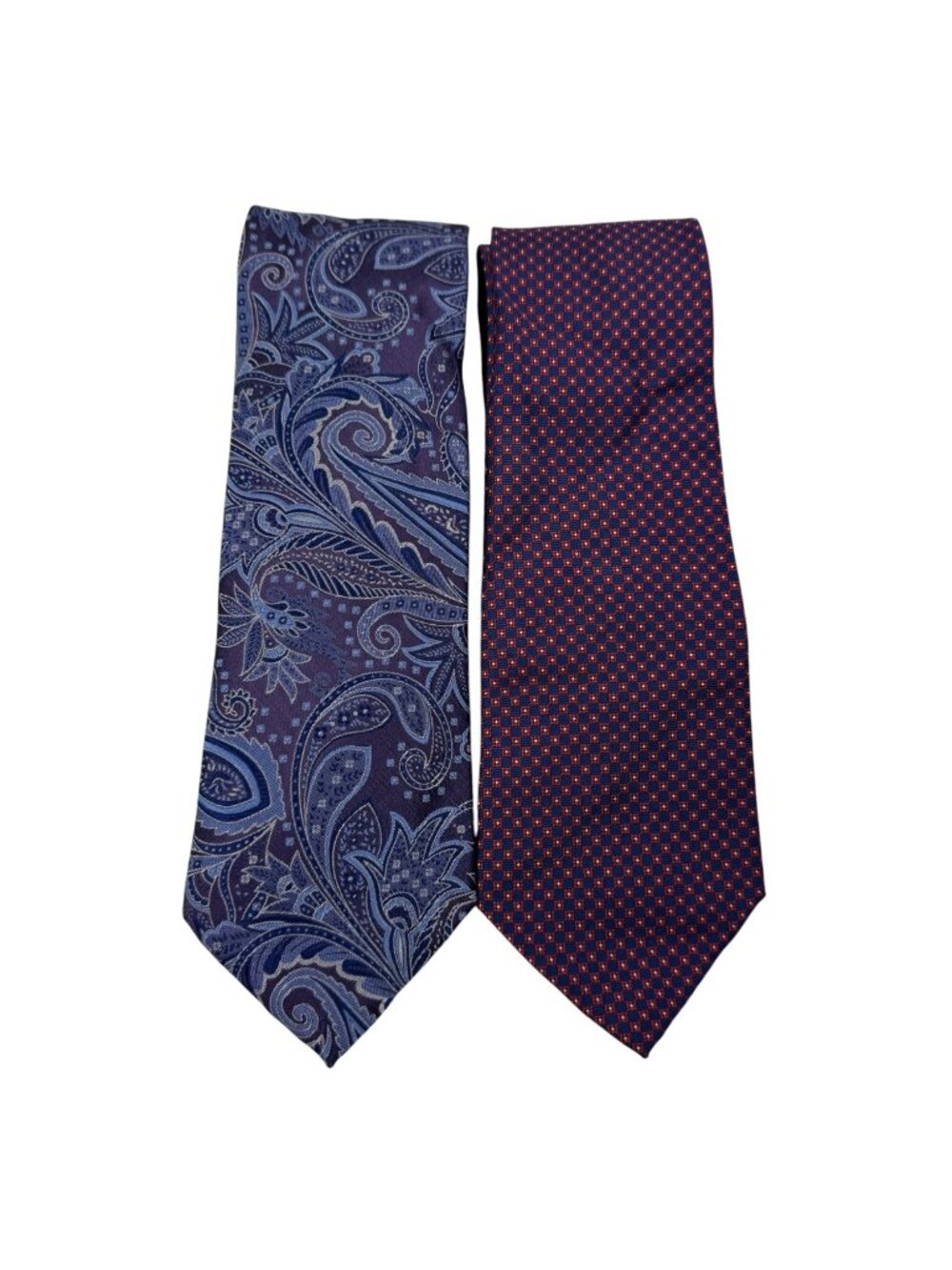 Dockers 100% Polyester Neck Ties Lot of 2 Business Paisley Dots Purple Navy Red